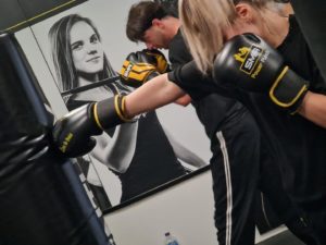 Transform with exercise, man an woman kickboxing in Solo Studios Gosforth Newcastle